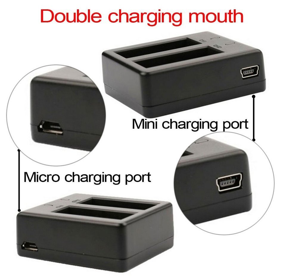 niceEshop(TM) Dual Charger For SJ Cam SJ4000 WiFi SJ5000 SJ6000 SJ7000 Action Camera(Black) N6