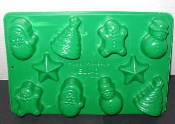 Jigglers Mold: Christmas Holiday Jolly Jigglers Jell-O Gelatin Candy Chocolate Mint Mold ~ 10 Cavity 5 Shapes...