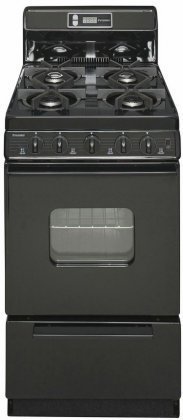 Premier SAK220BP ADA Compliant Black 20" Electronic Spark Gas Range with 2.4 Cu. Ft. Capacity Four Open Burners...