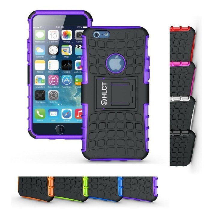 iPhone 6s Case, HLCT Rugged Shock Proof Dual-Layer Case with Built-In Kickstand for iPhone 6s / 6 4.7 Inch (White... N9