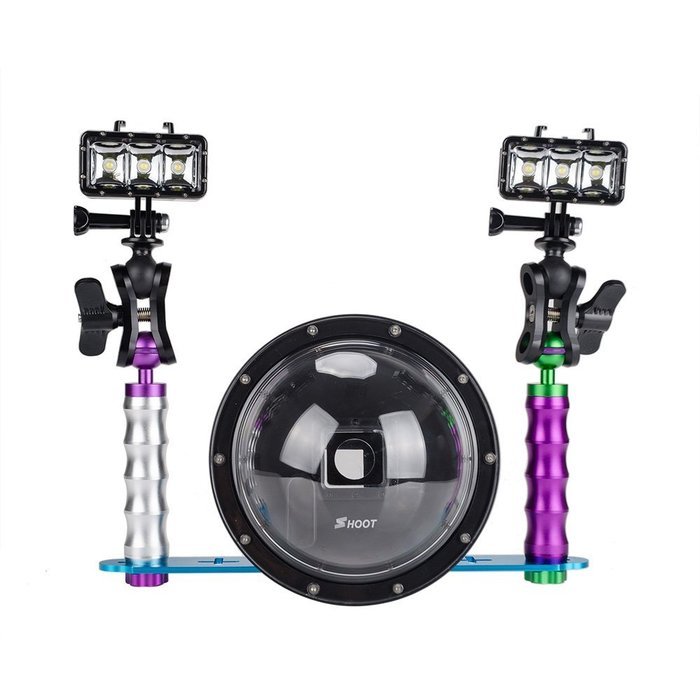 Lightwish 40M Waterproof Diving LED Video Light (CRI95+) + Dome Port Underwater Housing + Aluminum Alloy Diving... N4