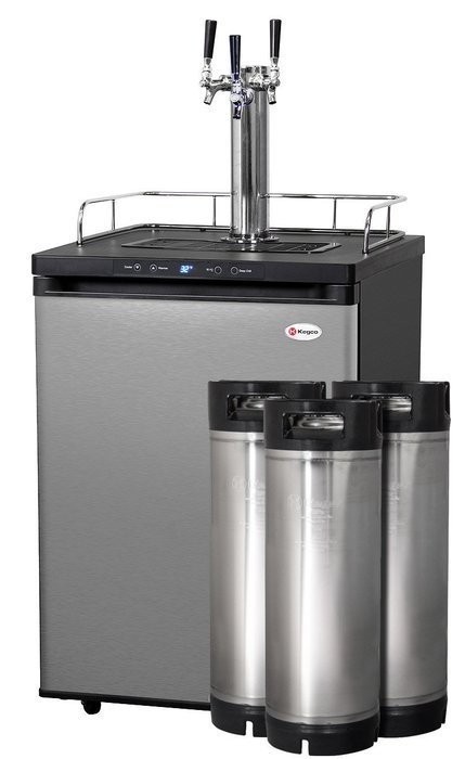 Kegco Full-Size Digital Homebrew Kegerator Dual Faucet Ball Lock Keg Dispenser Black N4