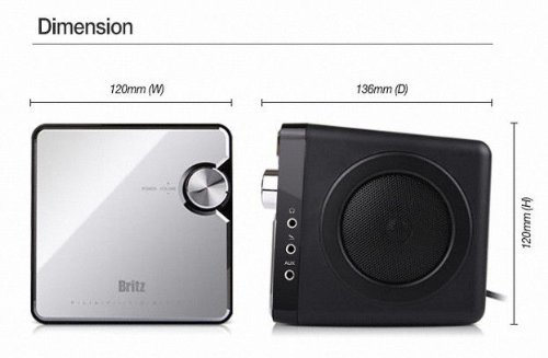 Brand New [Britz] BA-R7 Mirror Effect 2ch Integrated Speaker - USB Powered, 6W, AUX. IGN Great holiday gift N4