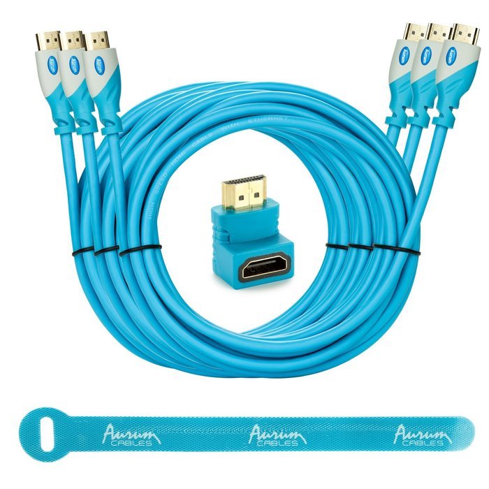 Aurum Pro Series - Pack of 3 High Speed HDMI Cable (10 Ft) with Ethernet - Supports 3D & Audio Return Channel... N14