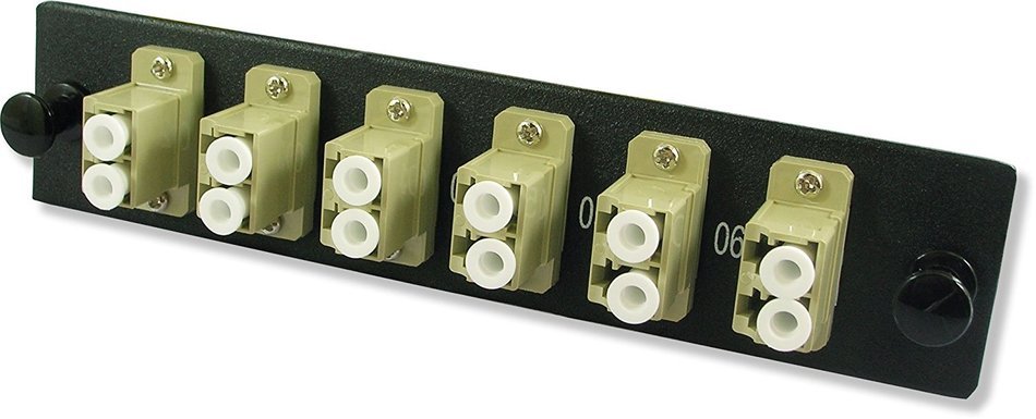 Lynn Electronics 12 Fiber LC Multimode Adapter Strip, 6 Duplex LC Ports, LGX Footprint