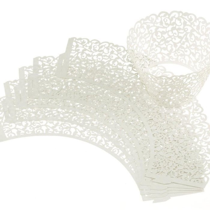 Creazy&reg; 108pc New! Little Vine Lace Laser Cut Cupcake Wrapper Liner Baking Cup Muffin
