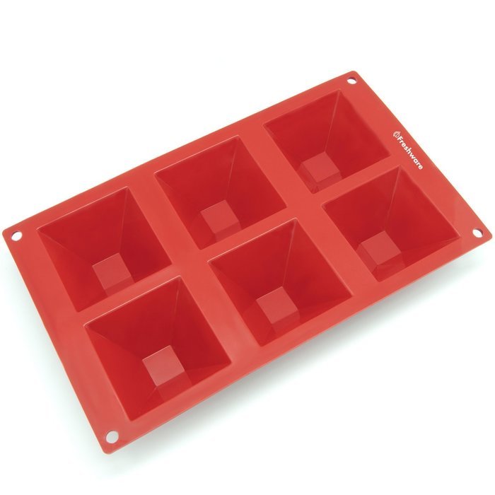 6-Cavity Pyramid Shape Silicone Mold for Chocolate,Soap, Cake, Bread, Cupcake, Cheesecake, Cornbread, Muffin,... N3