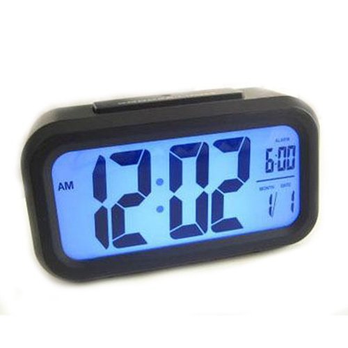 U9Q Light Control LCD Display Digital Snooze Digital Alarm Clock LED Backlight N3