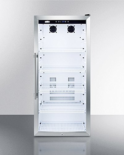 Summit SCR1005 48" Tall Beverage Merchandiser With Stainless Steel Trim LED Lighting & Digital Thermostat In Slim... N4