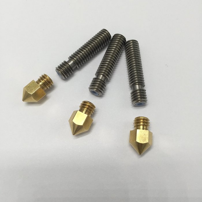 HICTOP 3 Pcs 3D Printer Extruder 0.4mm Brass Nozzle + 3 Pcs Extruder 1.75mm Tube for Reprap Prusa I3 N4