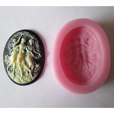 Y&XL&H Three Girl Baking Fondant Cake Chocolates Candy Mold,L5cmW4cmH1.2cm