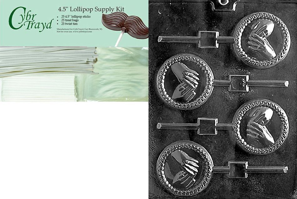 Cybrtrayd W052 Hands with Rings Lolly Wedding Chocolate Candy Mold N7