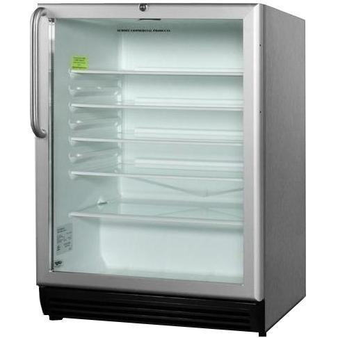 Summit SCR600BL-CSS 24" Commercially Approved Compact Refrigerator with 5.5 cu. ft. Capacity Adjustable Shelves... N3