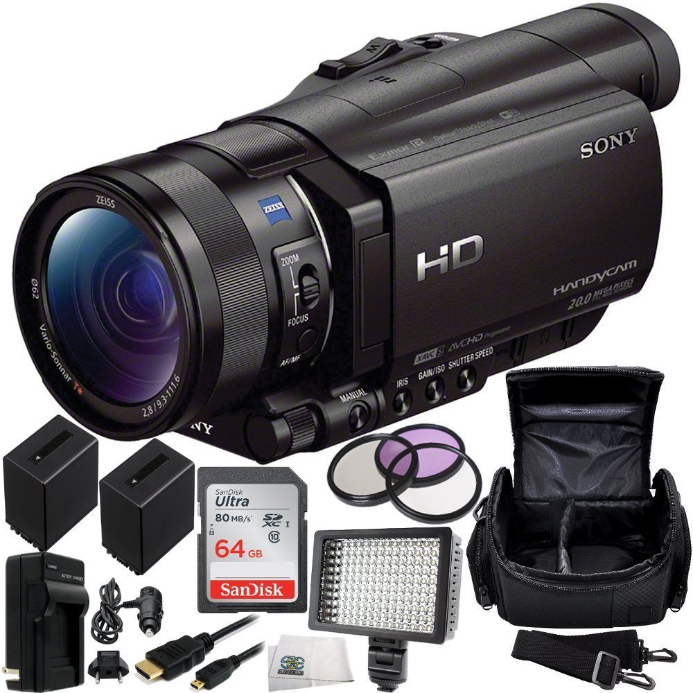 Sony HDRCX900 Full HD Handycam Camcorder (Black) 64GB Bundle 13PC