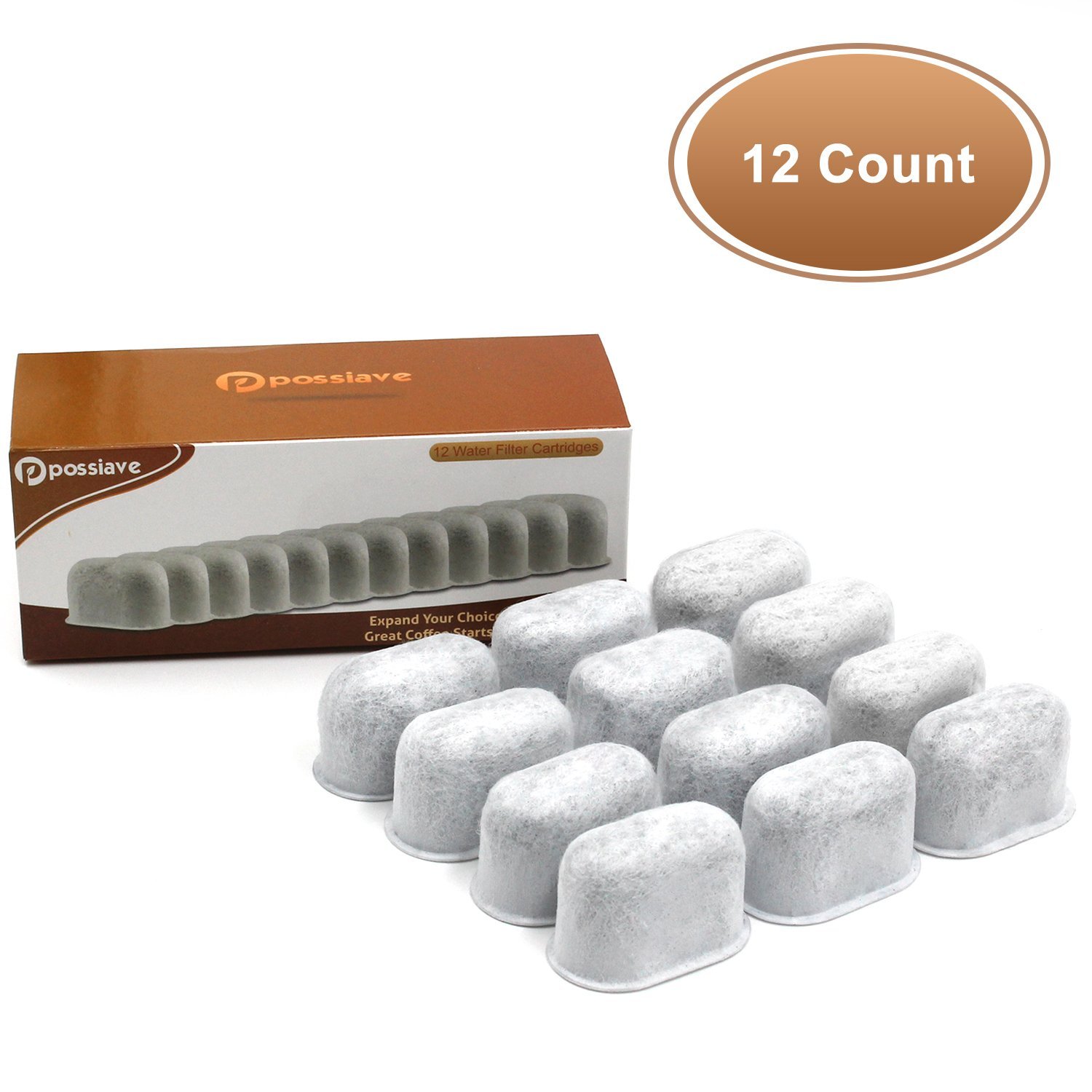 Possiave Charcoal Water Filters, Replaces Keurig 05073 12 Pieces a Pack，Works for K40, K45
