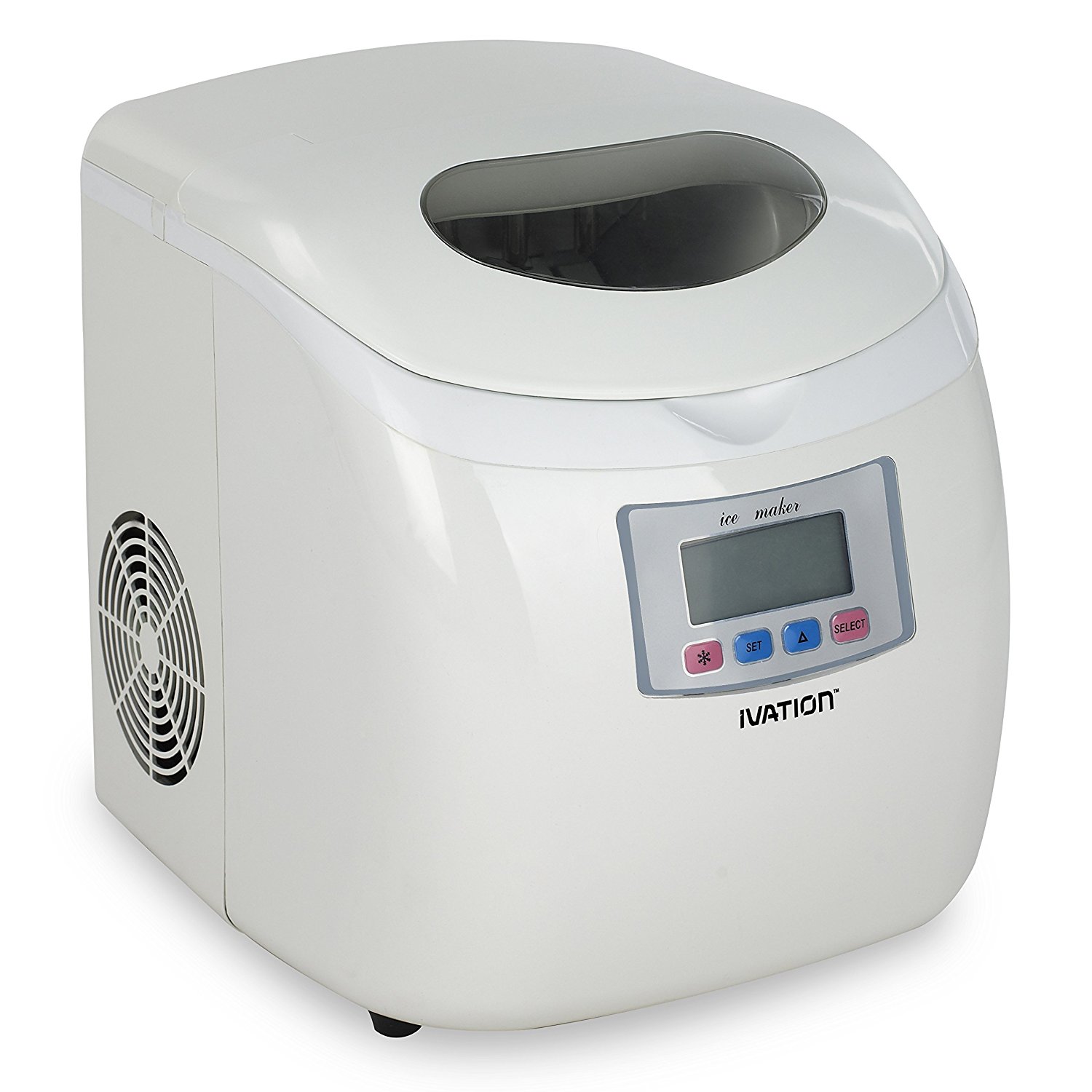 Ivation IVA-ICEM25WH Portable Ice Maker with LCD Display, White N5 free ...