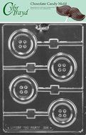 Cybrtrayd B068 Button Lolly Chocolate Candy Mold with Exclusive Cybrtrayd Copyrighted Chocolate Molding Instructions