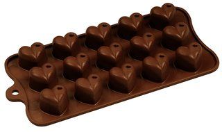 Fat Daddio&#039;s Dimpled Heart Silicone Chocolate Mold, 15-Piece Per Mold