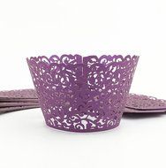 Yansanido 12 set pink Filigree Artistic Bake Little Vine Lace Laser Cut Cupcake Wrapper Cup Muffin Case Trays... N64