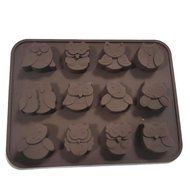 Yunko Silicone Bakeware Mold Owl Sharp Pudding Mold Ice Cube Candy Chocolate Mold,12 Holes