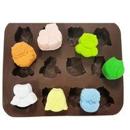 Yunko Silicone Bakeware Mold Owl Sharp Pudding Mold Ice Cube Candy Chocolate Mold,12 Holes N2