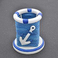 Nautical Wooden Sea Anchor Pen Pencil Holder Home Office Desk Organizer Box Decoration N3