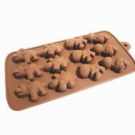 1 X Dinosaur Silicone Baking Non-stick Flexible Mold Muffin Pan Ice Tray, 12 Dinosaurs Chocolate Brown N4