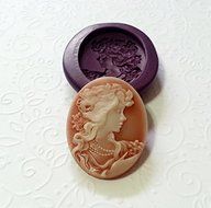 Silicone Mold Big Lady Cameo Mould (38mm) Fondant Chocolate Soap Candle Resin