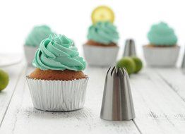 BeBeFun 304 Stainless Steel Extra-Large/ Jumbo Classical Cup Cake Piping Icing Decoration Tips Set. Include French... N11