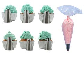 BeBeFun 304 Stainless Steel Extra-Large/ Jumbo Classical Cup Cake Piping Icing Decoration Tips Set. Include French... N12
