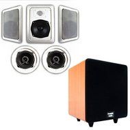 Acoustic Audio HT-55 In-Wall/Ceiling 5.1 Home Theater Speakers and 8" Powered Sub HT-55-CS8C