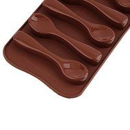 Sher 1PCS Food Grade Silicone the spoon Shape Mold, For Fondant Cake Tool, Jelly, Chocolate, Candy, Ice Mold Decorating N5