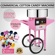 OrangeA 1030 Watts Stainless Steel Cotton Candy Machine with Cart and Cover &ndash; Pink N8