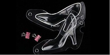 3D DIY Tools New Belgium High Heel Shoe Shoes Shaped Polycarbonate Chocolate Molds Candy Plastic Mold Mould N4