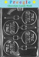 PLP-B024 It&#039;s A Girl Lolly Sucker Chocolate Candy Mold