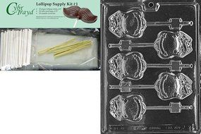 Cybrtrayd J031 Police Badge Lolly Chocolate Candy Mold with Exclusive Cybrtrayd Copyrighted Chocolate Molding... N5