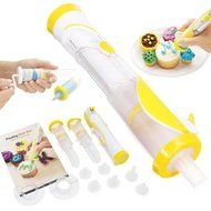Mom Cake Pen | Complete Set of 14 Electric Icing Cupcake Cake Pastry Decoration Pen Tool Kit with Deco Tips E-Book... N2