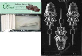 Cybrtrayd 45StK25S-K063 Troll Lolly Kids Chocolate Candy Mold with Lollipop Supply Bundle, Includes 25 Lollipop...