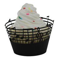 Christmas cup cake Creazy&reg; 25pc Christmas Lace Laser Cut Cupcake Wrapper Liner Baking Cup Muffin (Black) N2