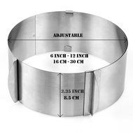 Yoofor Adjustable Stainless Steel Cake Ring 6-12 inch N6