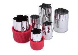 M.V. Trading TW1326 Stainless Steel Food Prep Cutting Molds With Hand Guard, Set of Six N2