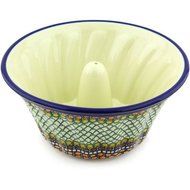 Polish Pottery Bundt Cake Pan 10-inch Orange Tranquility UNIKAT