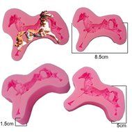 Rainbow Love Carousel Horse Silicone Fondant Mold Cake Decorating Chocolate Baking Mould (Type2)