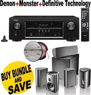 Denon AVR-S510BT 5.2 Channel Full 4K Ultra HD A/V Receiver With Bluetooth + Definitive Technology ProCinema 600...