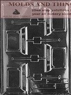 COMPUTER LOLLY Chocolate Candy Mold With &copy; Candy Making Instruction -Set of 2