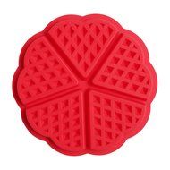 Kitchen Baking Set Silicone Waffle Mold Cake Mold Square Shape Heart Shape Set of 2 Red Color N3