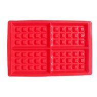 Kitchen Baking Set Silicone Waffle Mold Cake Mold Square Shape Heart Shape Set of 2 Red Color N4