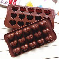 A Surprising Party Food Decorations Tools Silicone 15 Heart-Shaped Ice Lattice Pudding Chocolate Handmade Molds N3