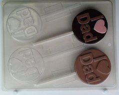 Round. &quot; I&quot; with a &quot;Heart&quot; and &quot; Dad&quot; F002 Happy Father&#039;s Day Chocolate Candy Mold