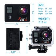 Campark Sports Action Video Camera 4K 30fps Ultra HD WiFi with Wrist Remote Control,Dual Screen,Waterproof upto... N8